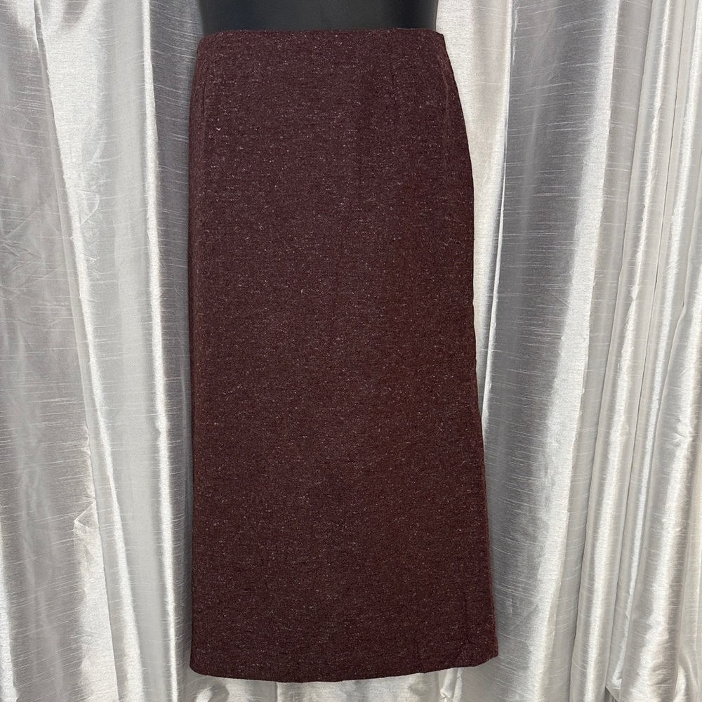 Paul Harris Design VTG Wool Blend Lined Burgundy Maxi Skirt Women’s 14